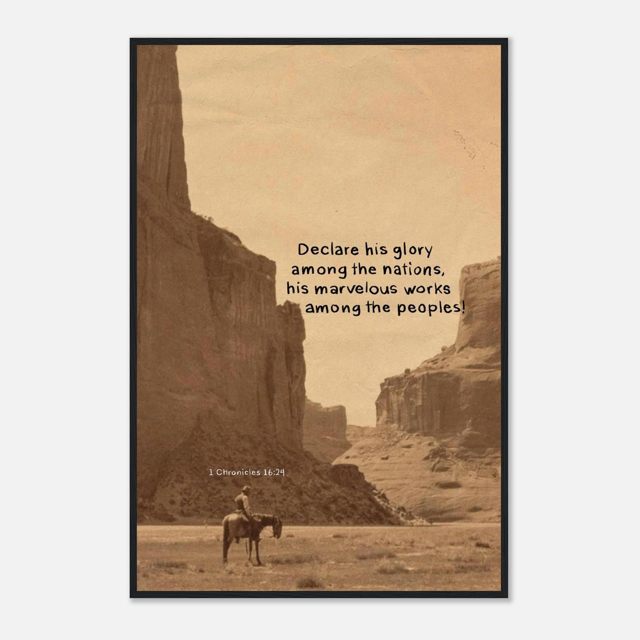 Christian Cowboy Wall Art Bible Verse Print 1 Chronicles 16 24 Western ...