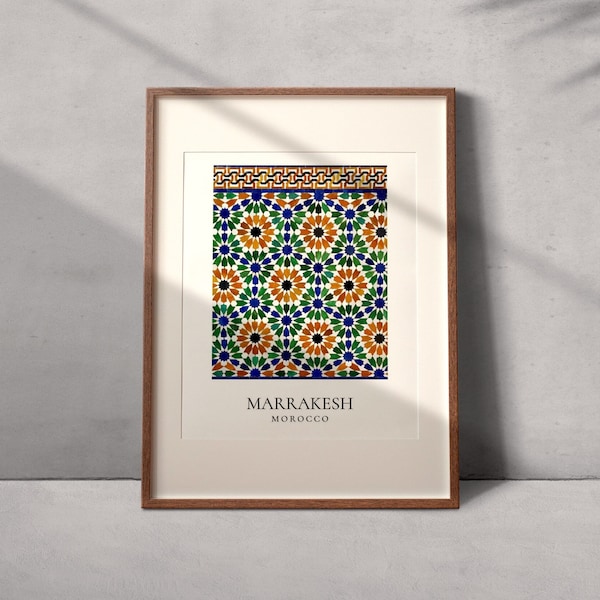 Marokkaanse kunst uit Marrakech | Marokko | Islamitische muurschildering | Architectuur | Islamitische decoratie | Islam-posters