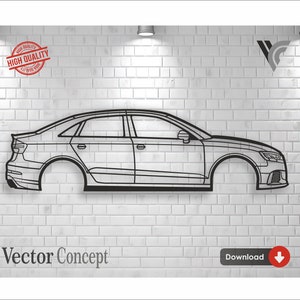 Car Wall art Decor vector file for laser cutting , plasma cutting ( svg , dxf , dwg , cdr ) Metalic & Wood CNC machine!