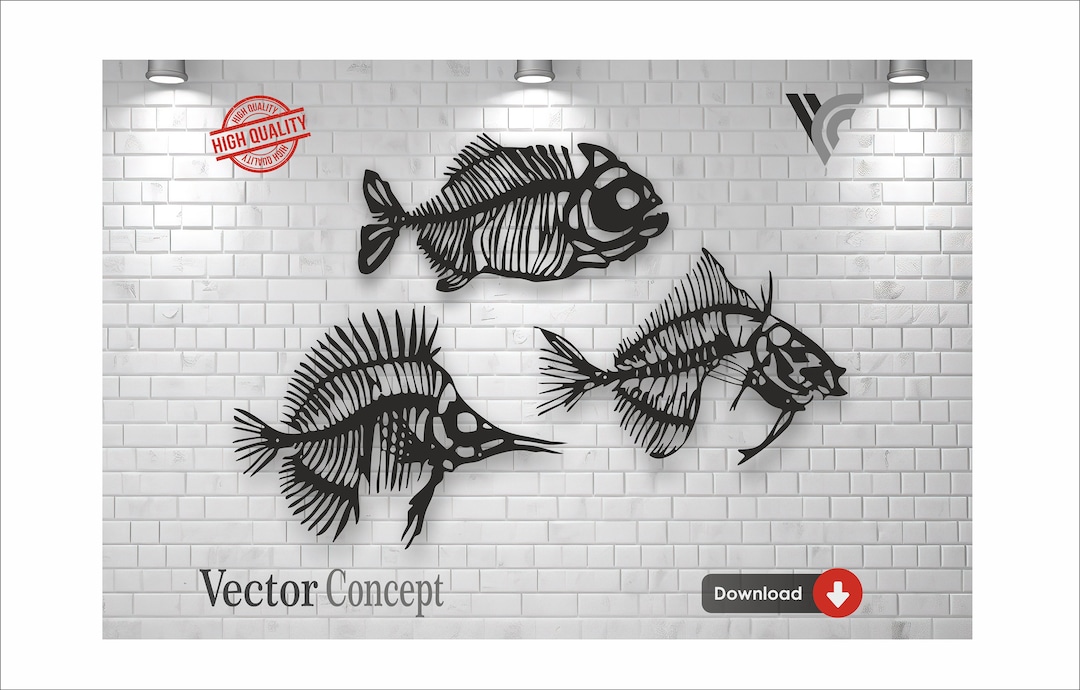 Fishbone Wall Art Vector File: CNC, Cricut (digital Download) - Etsy Canada