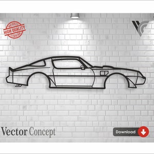 Car Wall art Decor vector file for laser cutting , plasma cutting ( svg , dxf , dwg , cdr ) Metalic & Wood CNC machine!