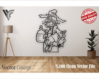 The Old Farmer  Wall Art Decor Vector File for Cnc Machine  and Cricut . File Formats :  Svg - Dxf - Cdr - Dwg