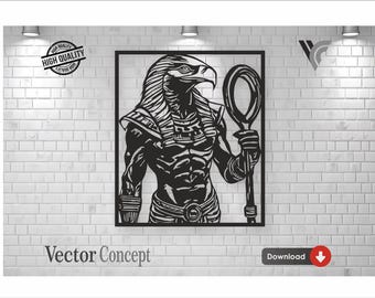 Horus Egyptian God Line Art – Laser Cut File, Metal Wall Art (Digital Download)