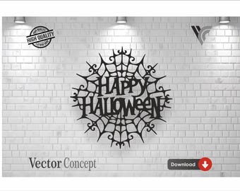 Halloween Spider Web Sign | Laser Cut File (svg dxf cdr dwg)