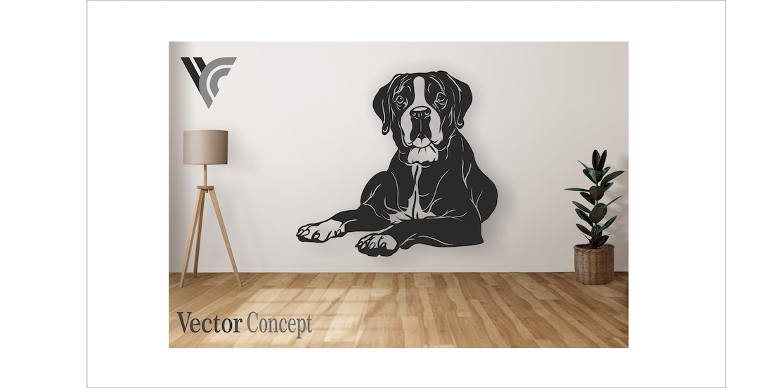 Boxer Dog Wall Art Decor Vector File for Cnc Machine and Cricut . File