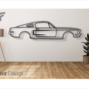 Sports Car Wall art Decor vector file for laser cutting , plasma cutting ( svg , dxf , dwg , cdr ) Metalic & Wood CNC machine!