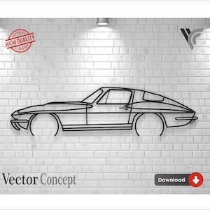 Sportwagen Wandkunst Decor Vektordatei für Laserschneiden, Plasmaschneiden (svg, dxf, dwg, cdr) Metalic & Holz CNC-Maschine!