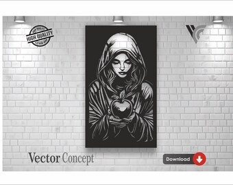 Gothic Red Riding Hood Wall Art | Poison Apple SVG DXF (Digital Download)