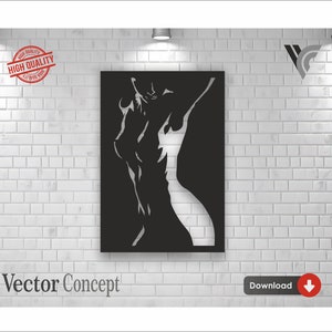 Woman Body Wall Art Decor Vector File for Cnc Machine  and Cricut . File Formats :  Svg - Dxf - Cdr - Dwg
