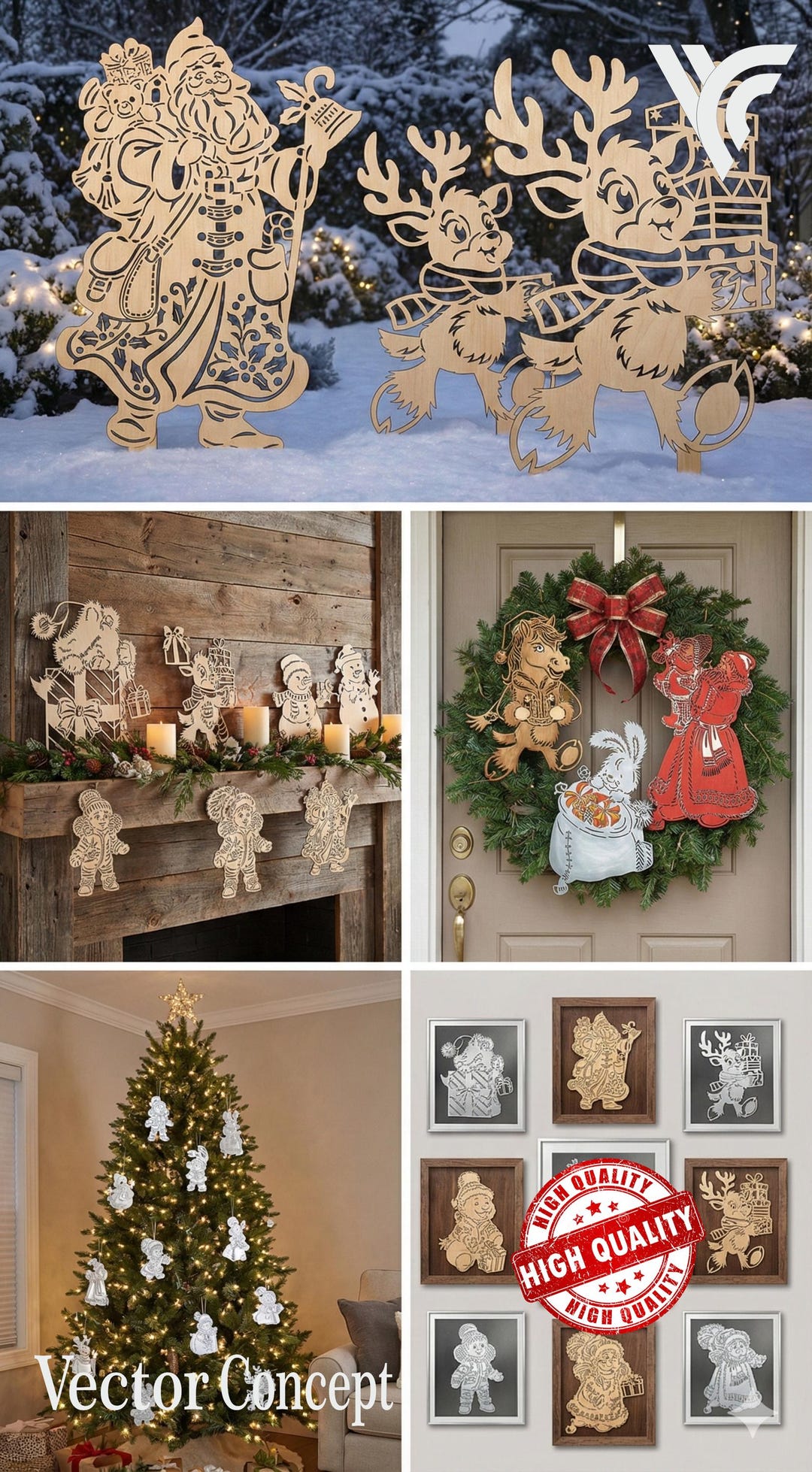 Christmas Character Vector Set L Digital File Dxf , Svg , Cdr ,dwg - Etsy