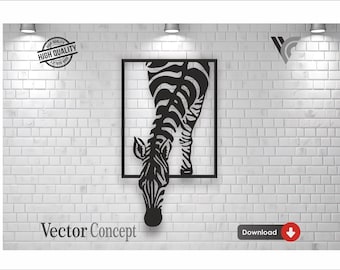 Zebra Wall Art, Jungle Animal Printable, Laser Cut File (Digital Download)