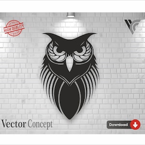 Owl Wall Art Decor Vector File for Cnc Machine  and Cricut . File Formats :  Svg - Dxf - Cdr - Dwg - Ai