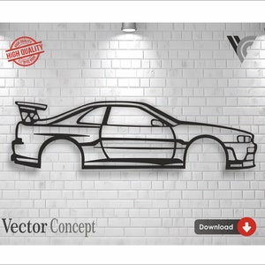 Car Wall art Decor vector file for laser cutting , plasma cutting ( svg , dxf , dwg , cdr ) Metalic & Wood CNC machine!