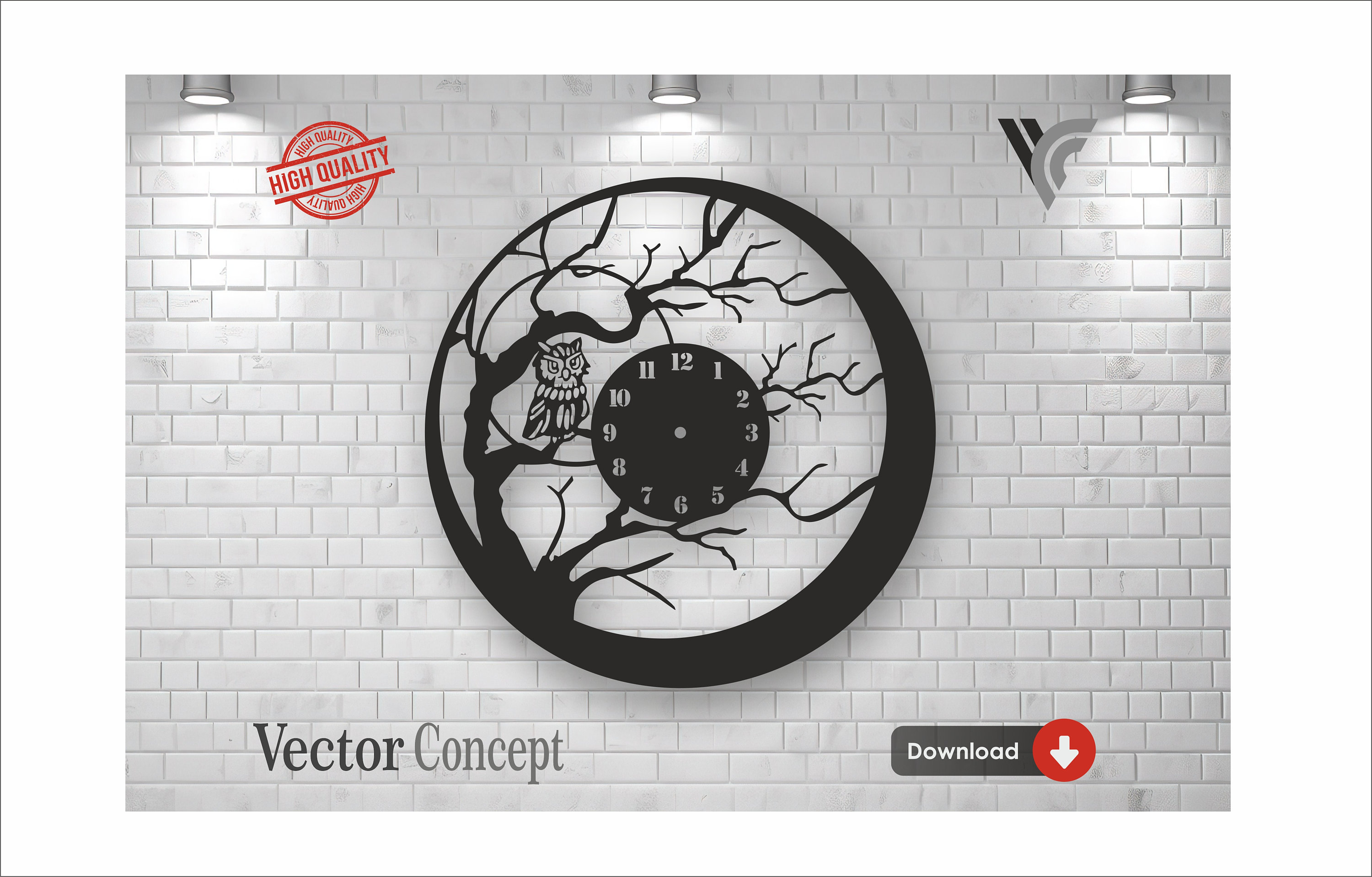 Owl Clock Vector File: CNC, Cricut, Laser Cut (Digital Download)