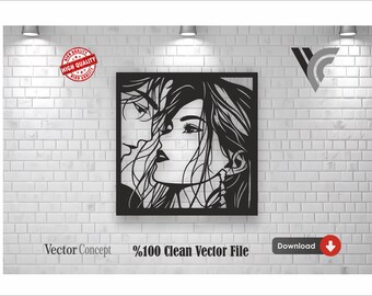 Couple Silhouette SVG – Laser Cut Files, Metal Wall Art (Digital Download)