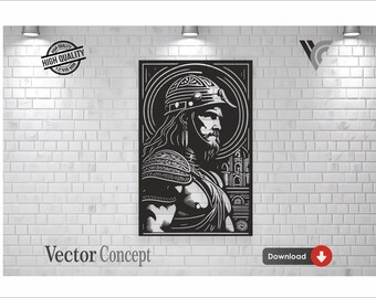 Byzantine Warrior Vector Art: Laser Cut, Cricut, CNC (Digital Download