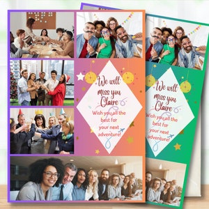 Carte de départ personnalisée, carte d'adieu collègue, cadeau d'adieu, carte de départ en retraite, carte de voeux, carte personnalisée, départ d'employé