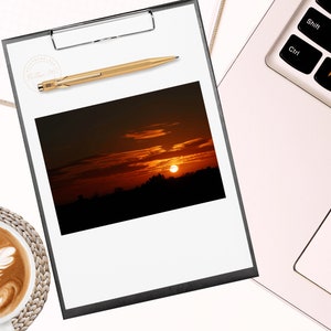 Sunset printed photo card | Sunset photo | photo card for your photo book | British sunset photo | UK sunset photo | 7" x 5" | 7x5