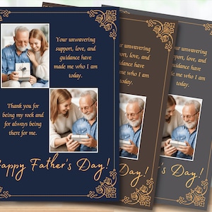 Personalised fathers day card with quote, customisable fathers day photo card, blank fathers day card from daughter
