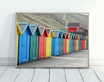 Strandhütte Druck, Strand Dekoration für die Wand, digitaler Download Wandkunst, Fotografie Strand, bunte Strand Wandkunst, Tulpenbaum, Schwimmen am Pool