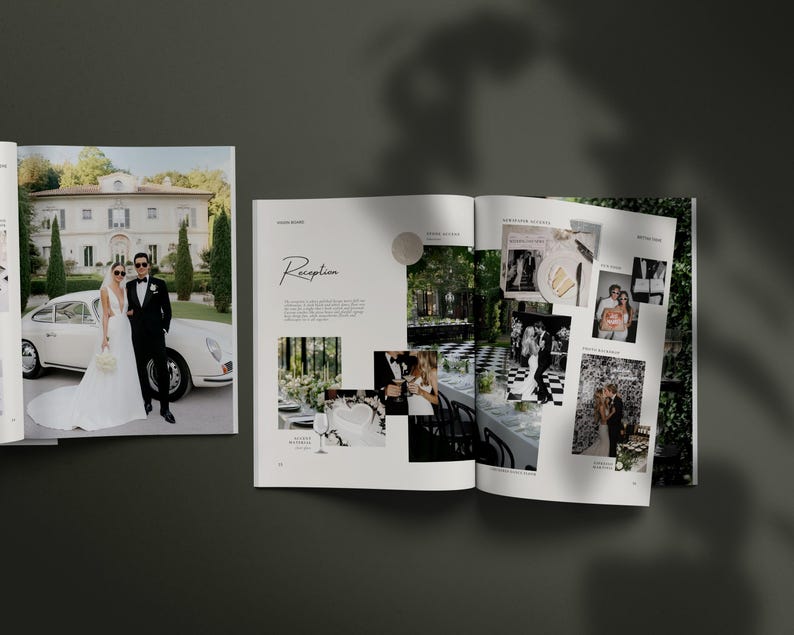BRITTAN / Plantilla de Canva para tablero de visión de boda / Tablero de inspiración de boda prediseñado con colores, flores y decoración / Guía de estilo de diseño imprimible imagen 6