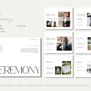 Wedding Design Guide Moodboard Canva Template, Editable Digital Download Planner, 30 Page Printable Workbook, BrideBinder for Weddings zdjęcie 5