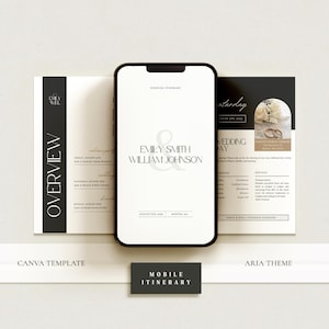 Plantilla digital de itinerario de boda, guía de fin de semana de boda, cronograma de la fiesta nupcial, plantilla editable de Canva para descargar digitalmente.