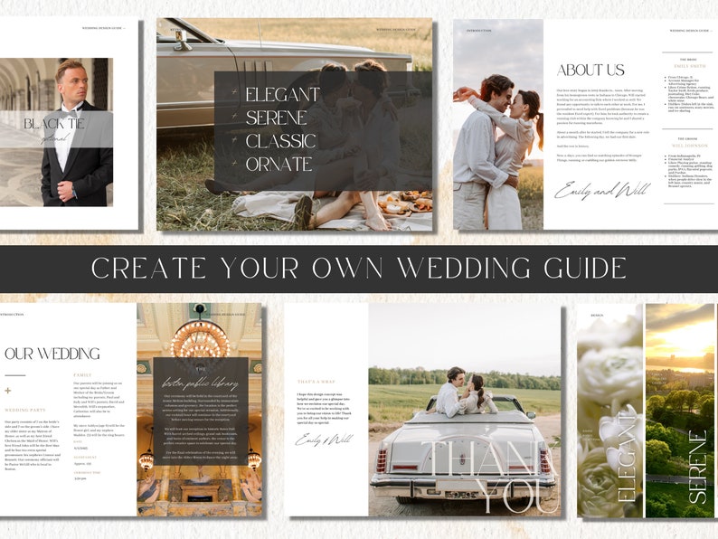 Wedding Design Guide Moodboard Canva Template, Editable Digital Download Planner, 30 Page Printable Workbook, BrideBinder for Weddings image 2