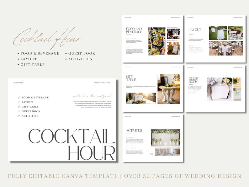 Wedding Design Guide Moodboard Canva Template, Editable Digital Download Planner, 30 Page Printable Workbook, BrideBinder for Weddings zdjęcie 6