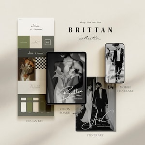 BRITTAN / Plantilla de Canva para tablero de visión de boda / Tablero de inspiración de boda prediseñado con colores, flores y decoración / Guía de estilo de diseño imprimible imagen 8