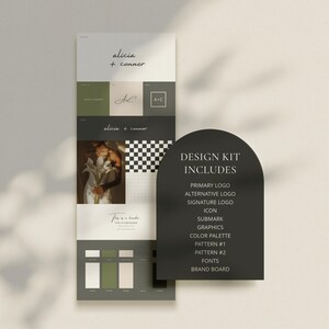 BRITTAN | Bruiloftsdesignpakket Canva-sjabloon | Minimalistisch bruiloftsthema-pakket met logo, kleuren en monogram | Aanpasbare moodboard-suite afbeelding 2