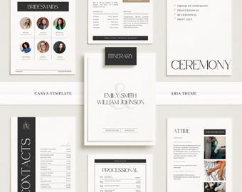 Wedding Itinerary Template Weekend Guide, Canva Wedding Planner Digital Download, 40+ Page Printable Editable Timeline Event Schedule