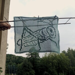 Grasshopper Filet Crochet Doily - PDF Pattern