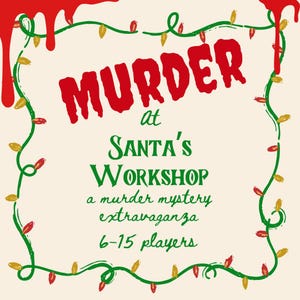 Juego de misterio de asesinato en el taller de Santa Claus / Juego de rol para fiestas navideñas / Juego de misterio de asesinato de elfos / Juego de fiesta navideña para familias y amigos