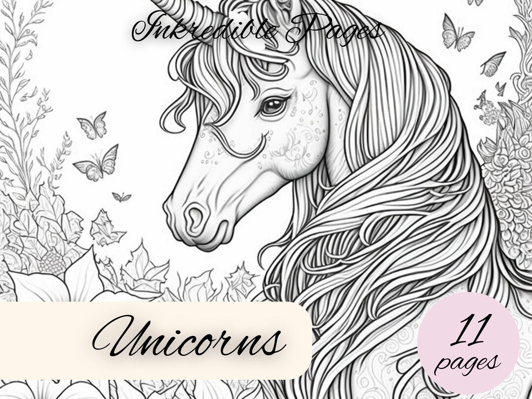 Coloring Pages for Adults Unicorn Page Grayscale Adult Coloring Book ...