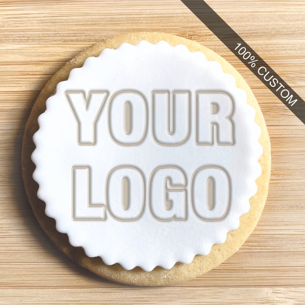 Timbro per biscotti con logo e formina per biscotti / Personalizzato al 100% con il tuo logo / Goffratore per biscotti personalizzato per aziende