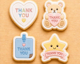 Baby Bee Cookie Stamp and Cutter Set, Heart, Bear, Note, Star Embossers