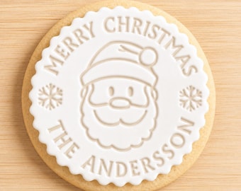Custom Cookie Stamp Embosser | Santa Claus Custom Biscuit Cutter Set