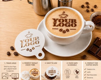 Custom Logo Coffee Stencil | Personalized Barista Tool for Coffee Shops