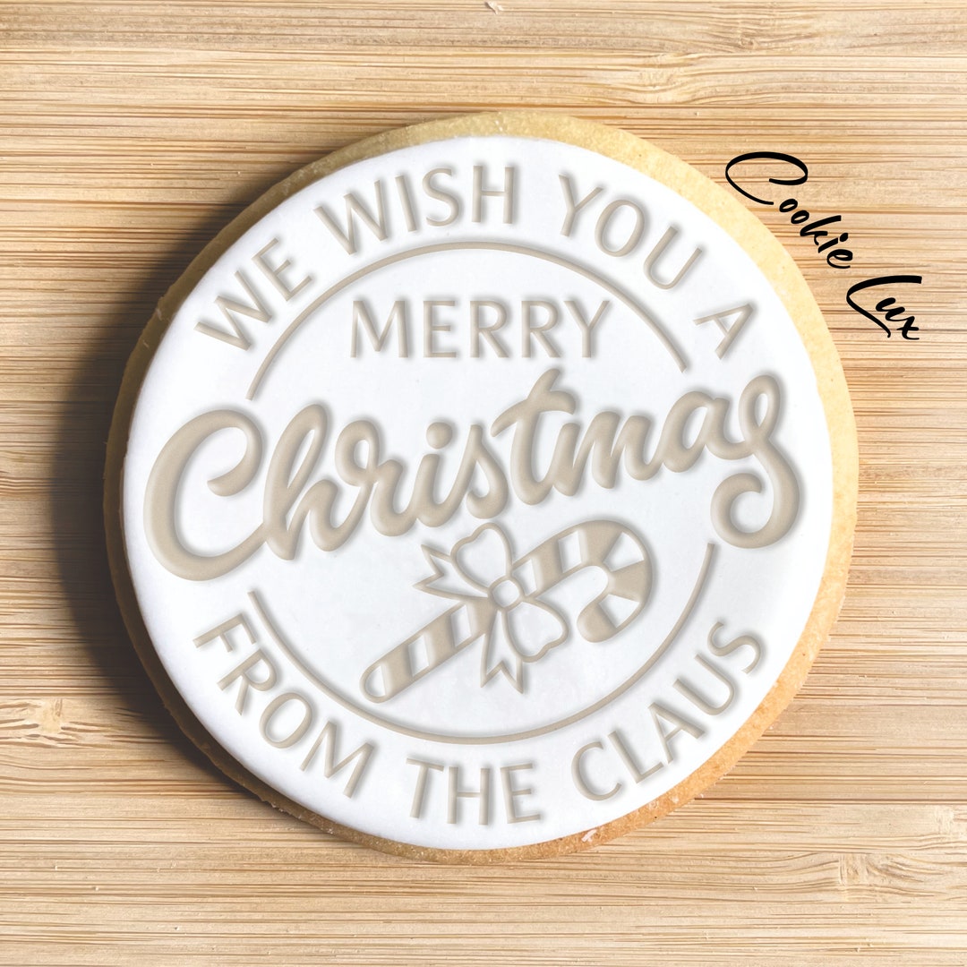 Personalized Christmas Cookie Stamp and Cookie Cutter We Wish You a