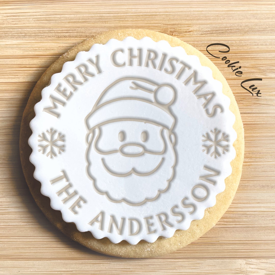 Custom Cookie Stamp and Cookie Cutter Merry Christmas Stamp Etsy