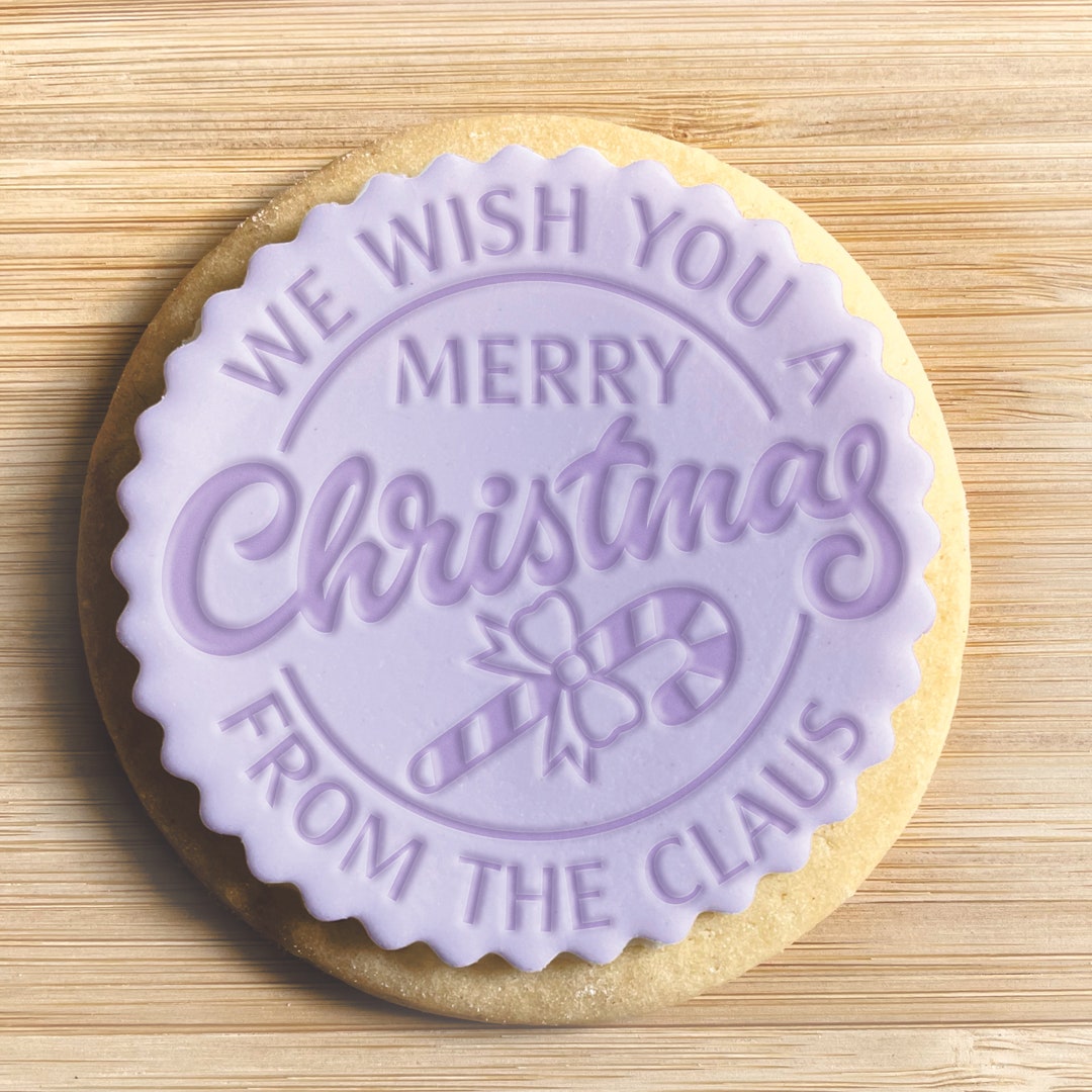 Christmas Cookie Stamp and Cookie Cutter Embosser We Wish You a Merry