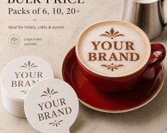 Custom Coffee Stencils with Logo, Bulk Café Stencil Set, Business Branding Tool