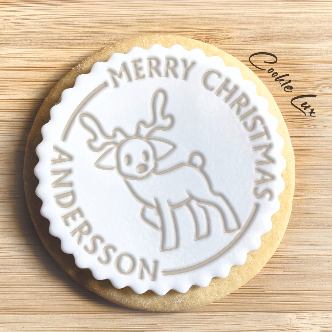 Christmas Cookie Stamp and Cookie Cutter Merry Christmas Embosser With