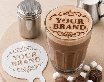 Custom Logo Coffee Stencil – Personalised Barista Stencil for Cafés and Businesses