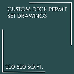 Custom deck plans / deck permit set drawing / deck views / deck drawings for permit