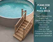 Premium Plans for Above Ground Pool Deck (6x8) | 18' Round Pool Deck Blueprint with Step-by-Step Guide, Material List, and Cost Estimation
