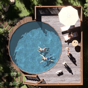 Plans pour terrasse de piscine hors terre (34x20) Piscine ronde 24' 52" de haut