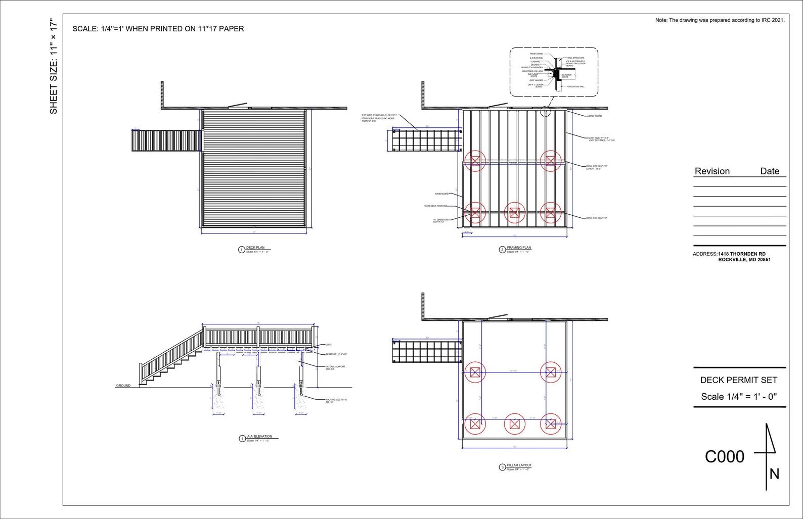 Permit Ready Custom Deck Plans | Deck Permit Drawings | Construction ...