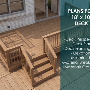 Complete 18&#39;x10&#39; Deck Blueprint Package: Transform Your Outdoor Space with Confidence